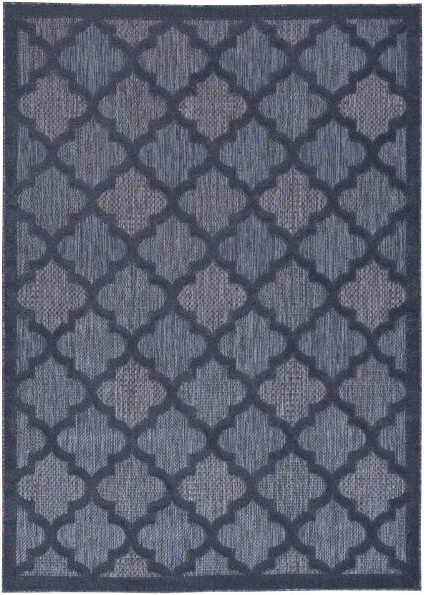 522157 6 x 9 ft. Navy Blue Geometric Flatweave Rectangle Area Rug