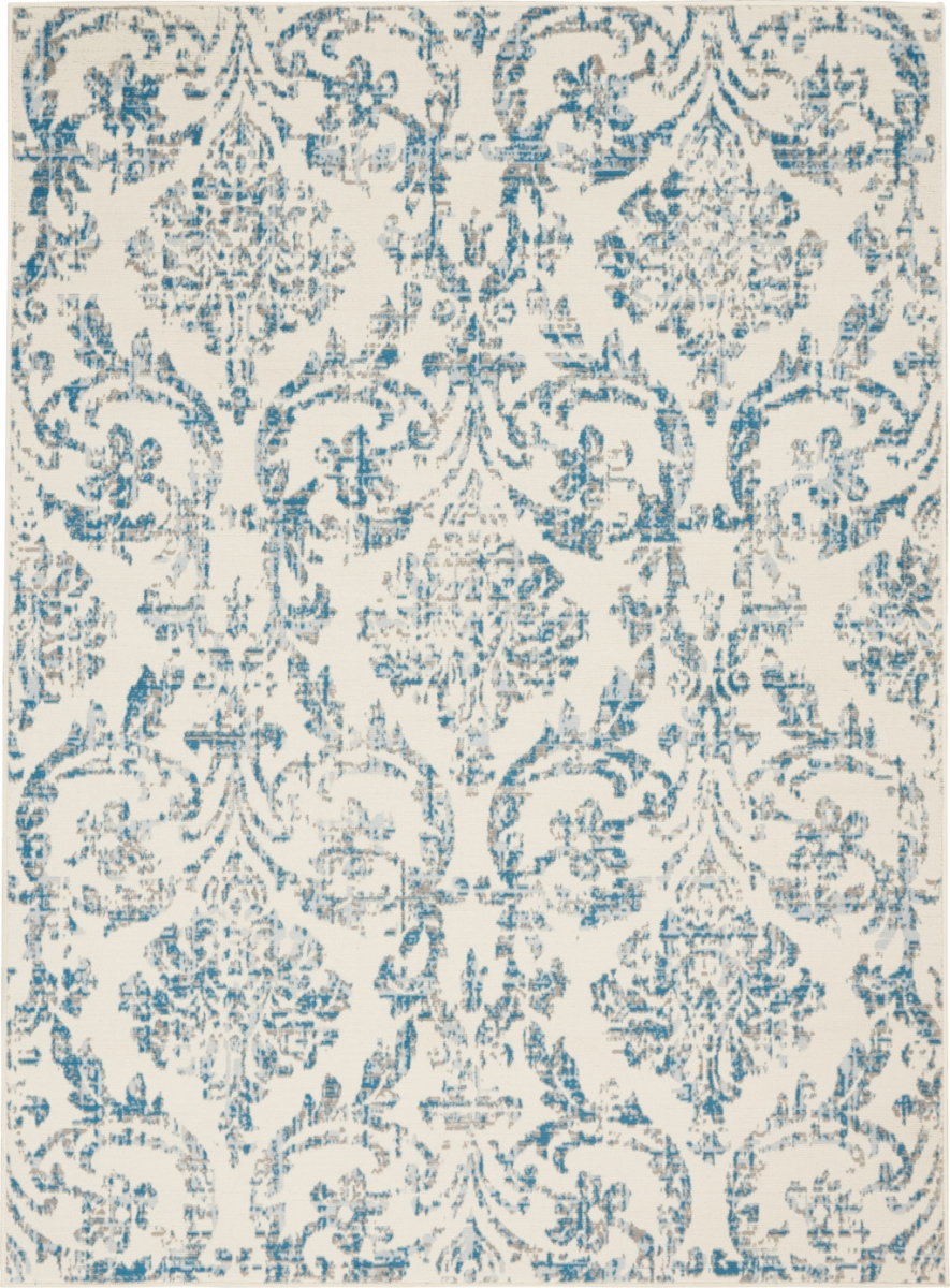 522176 5 x 7 ft. Cream Damask Power Loom Rectangle Area Rug