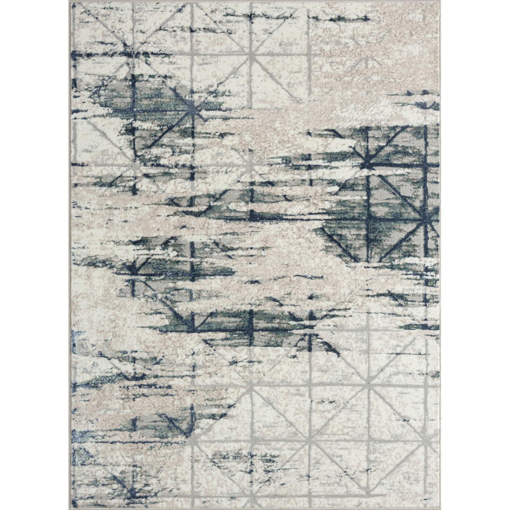 515907 8 x 10 ft. Blue Abstract Stain Resistant Rectangle Area Rug