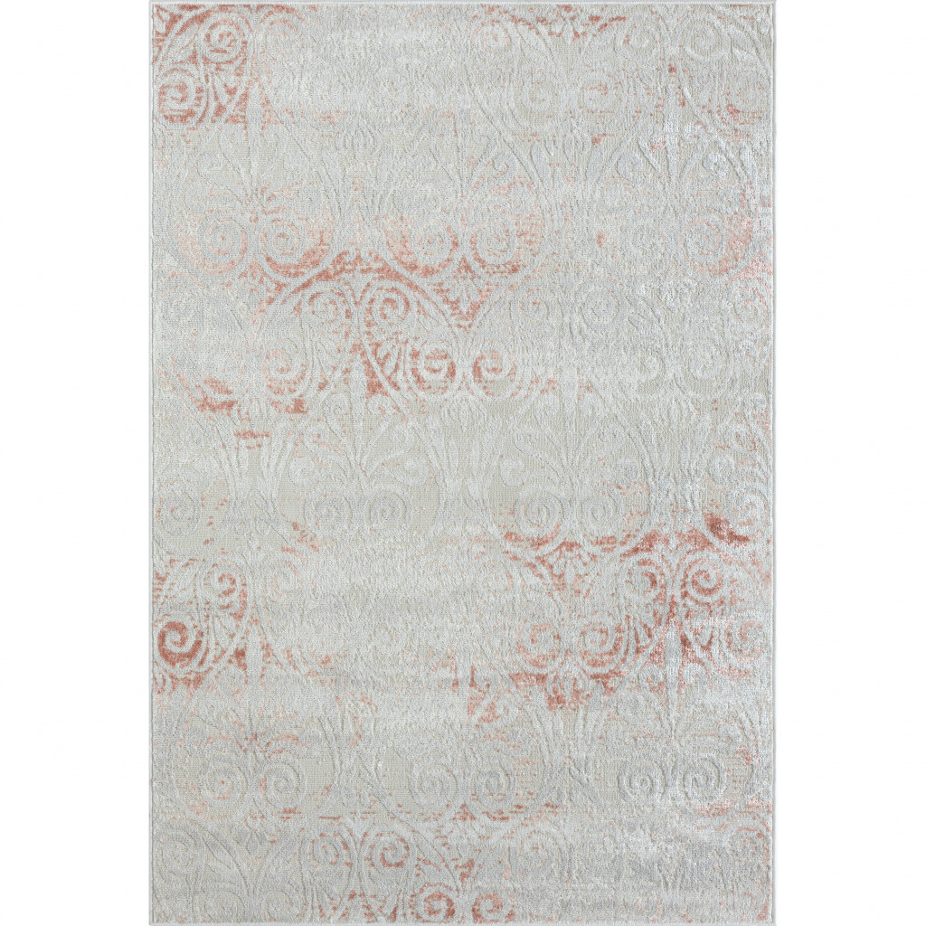 515918 8 x 10 ft. Pink Floral Rectangle Area Rug