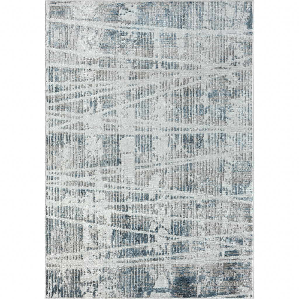 515920 8 x 10 ft. Blue Abstract Rectangle Area Rug