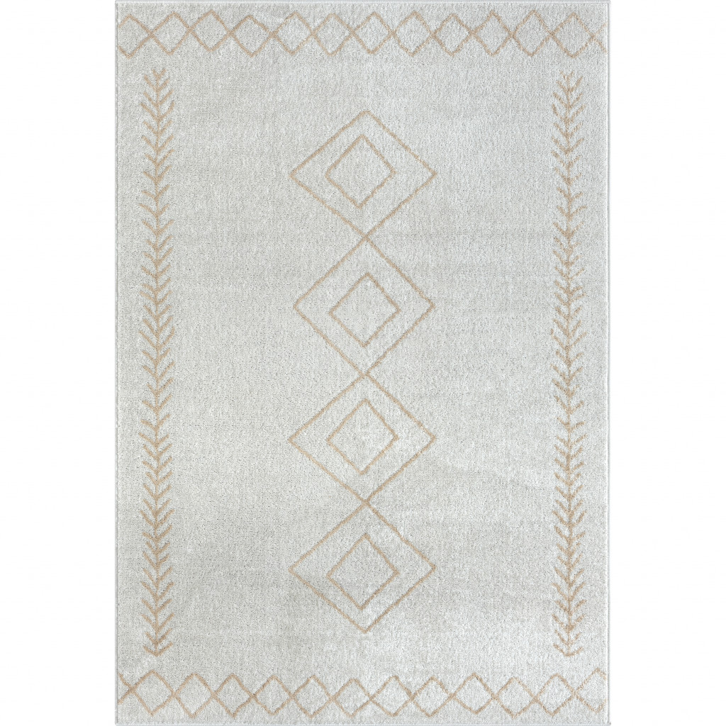 515922 8 x 10 ft. Cream Diamond Rectangle Area Rug