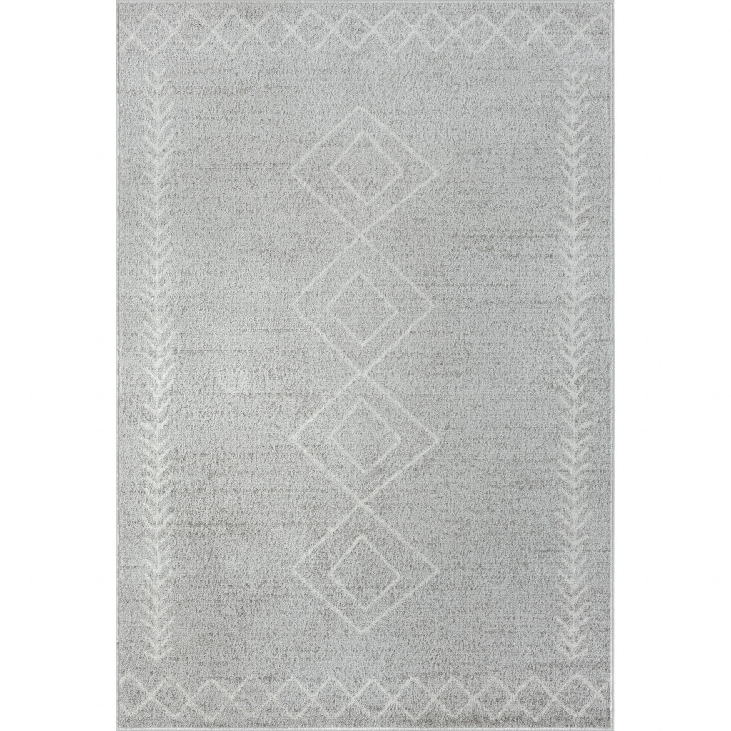 515923 5 x 7 ft. Gray Diamond Rectangle Area Rug