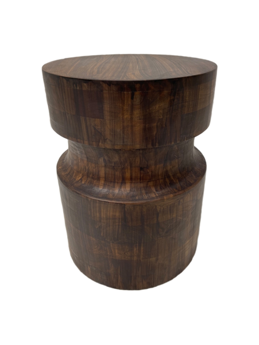 16 x 12 x 12 in. Brown Solid Wood Drum End Table