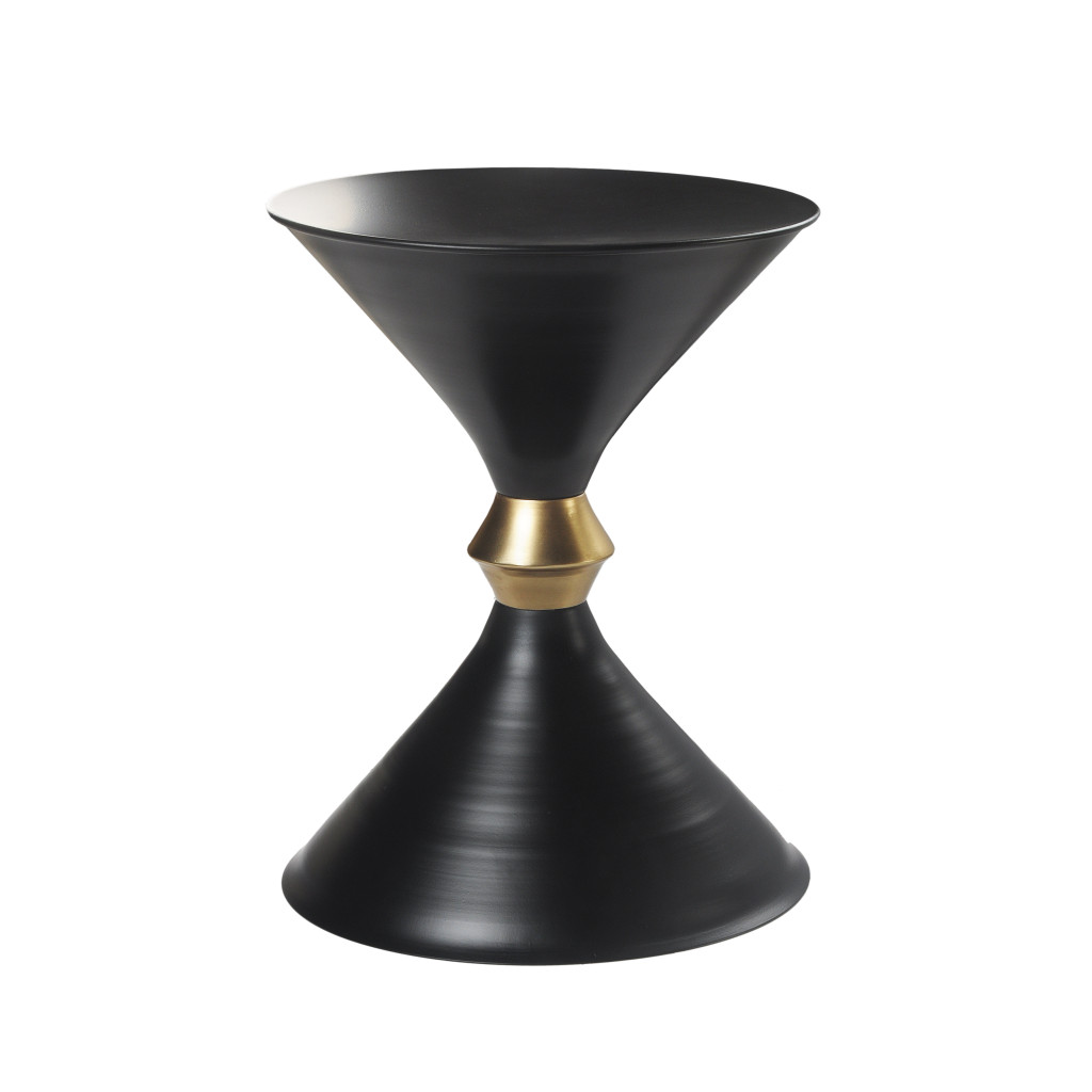 517825 18 in. Iron Free Form End Table, Black