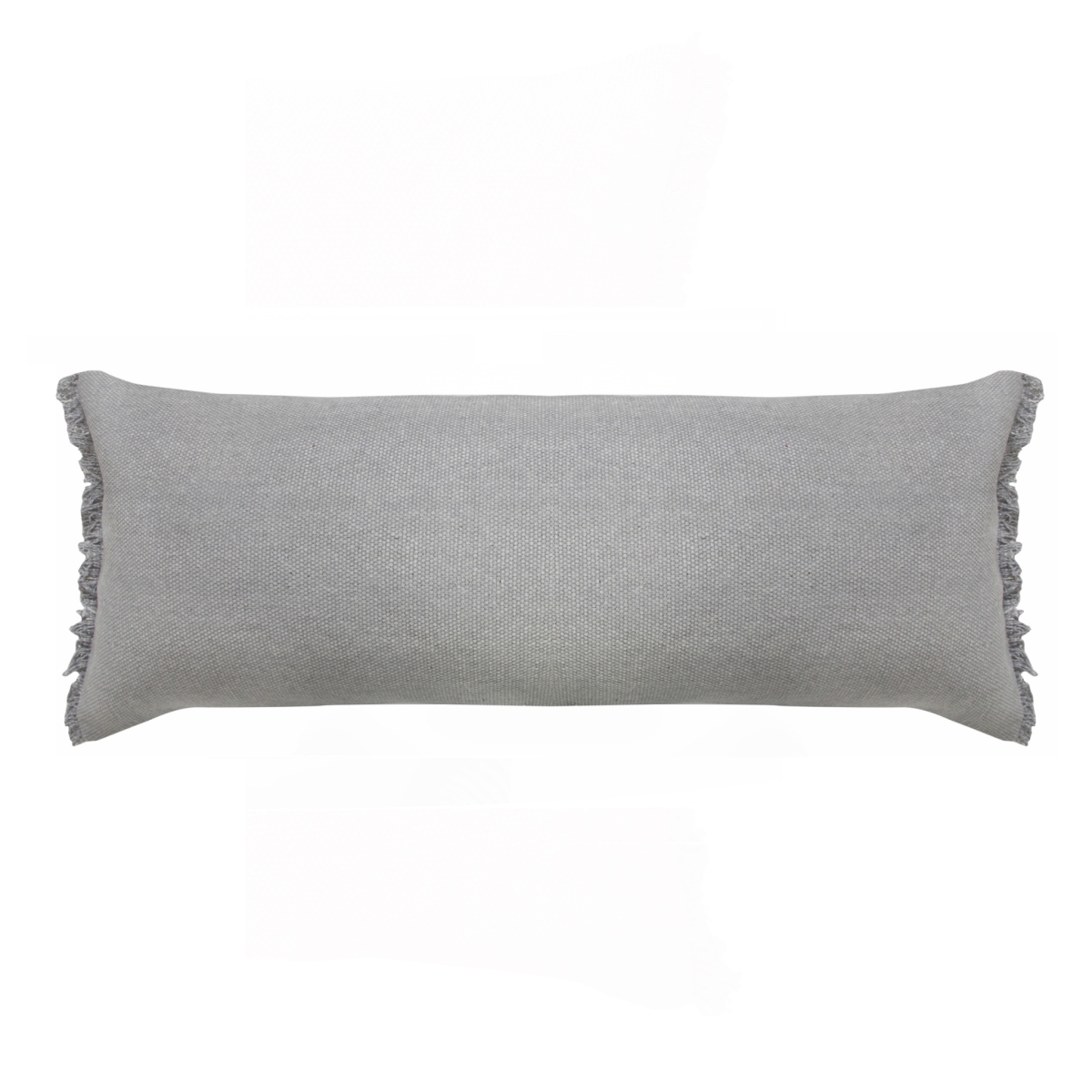 517339 14 x 14 x 36 in. Gray Solid Color Zippered 100 Percent Cotton Throw Pillow - Set of 2