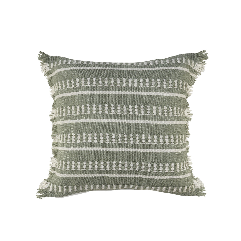 4 x 24 x 24 in. Green Zippered Coastal Indoor & Outdoor Throw Pillow