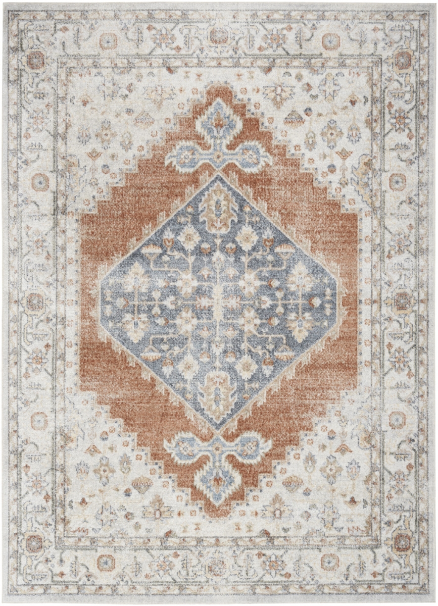 7 x 9 ft. Gray Oriental Power Loom Distressed Washable Area Rug