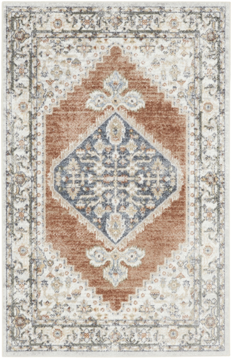 3 x 5 ft. Gray Oriental Power Loom Distressed Washable Rectangle Area Rug
