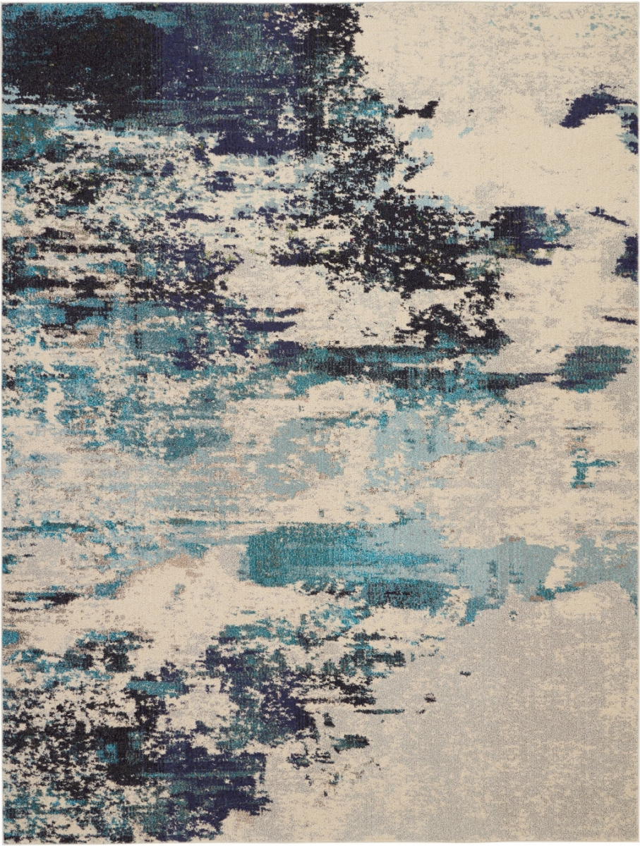521892 8 x 11 ft. Ivory Abstract Power Loom Rectangle Area Rug