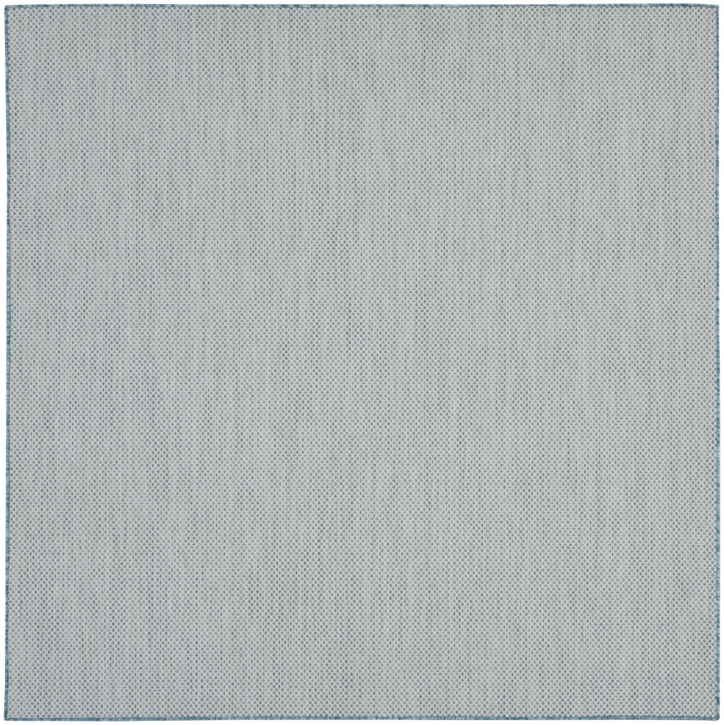 522007 6 ft. Blue Geometric Power Loom Square Area Rug