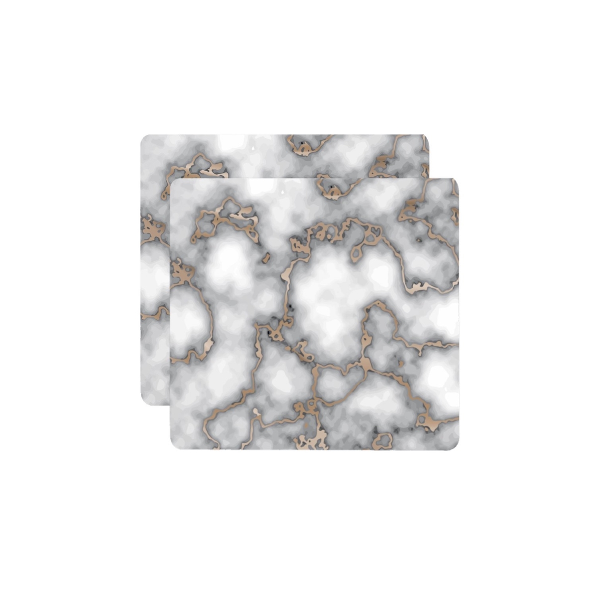 Picture of HomeRoots 483732 Gray & Gold Abstract Cork Square Indoor & Outdoor Placemats - Set of 2