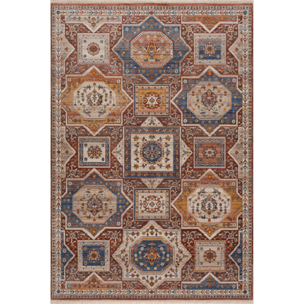 515852 9 x 12 ft. Red Southwestern Rectangle Area Rug