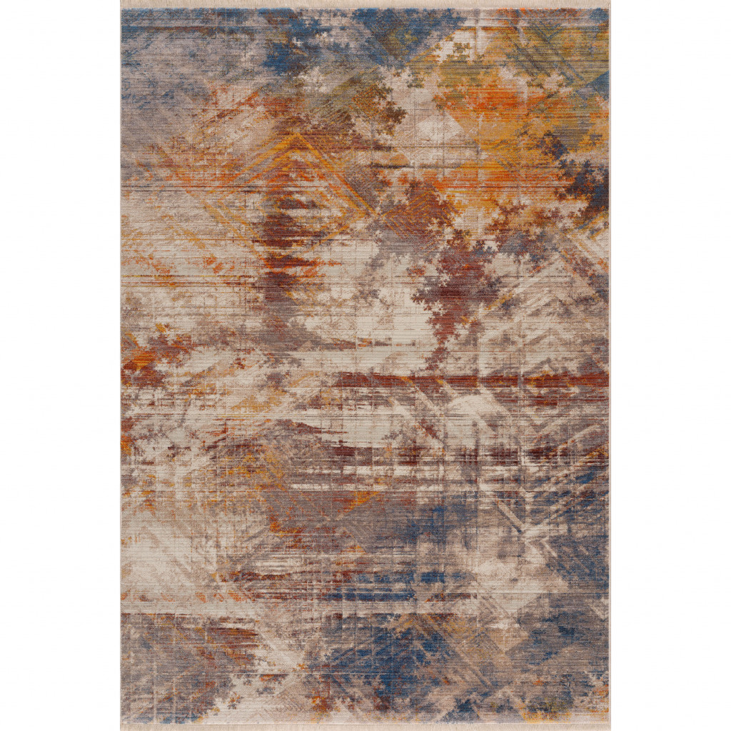 515854 4 x 6 ft. Gray Abstract Distressed Rectangle Area Rug