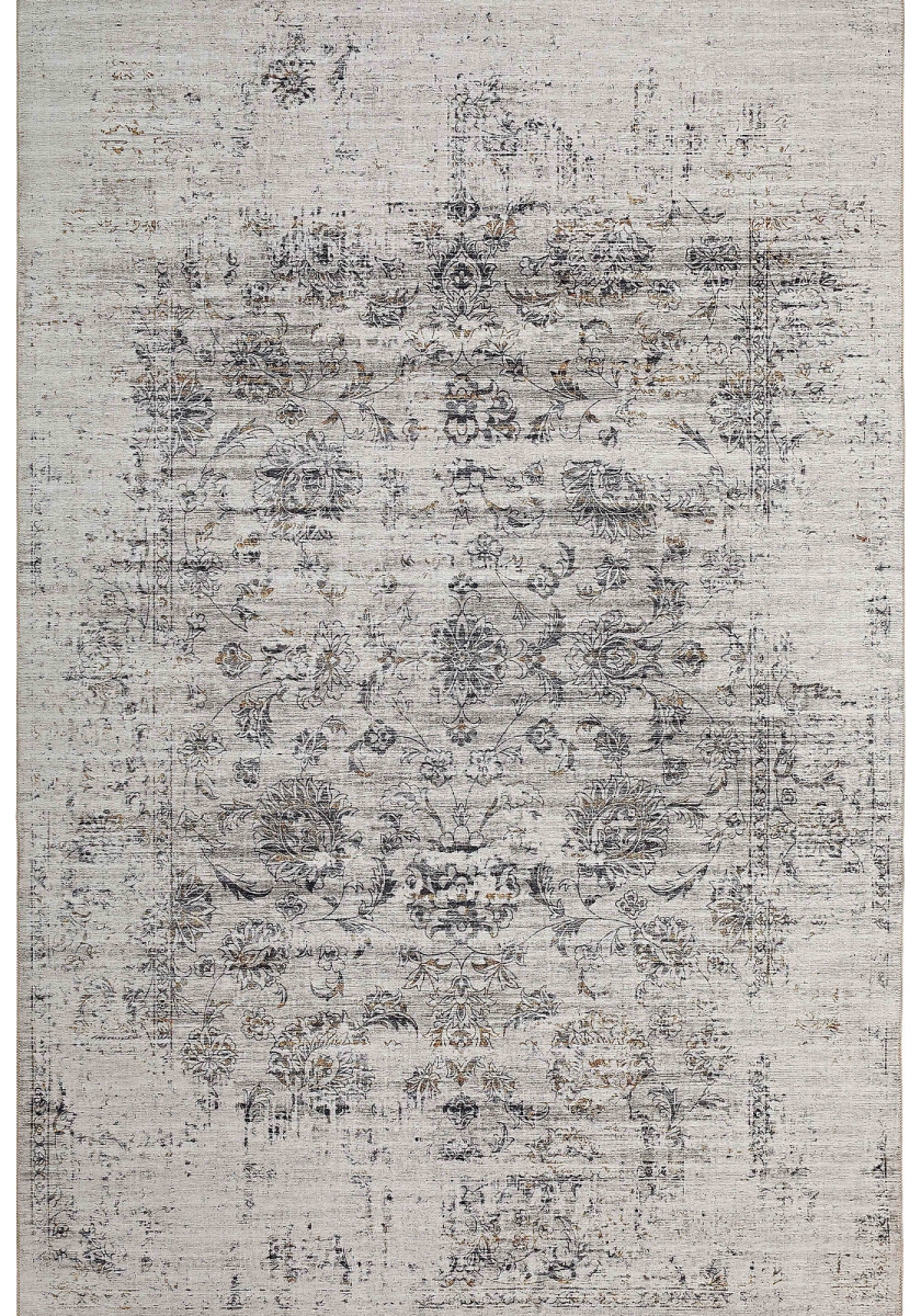 478969 5 x 8 ft. Beige Oriental Distressed Stain Resistant Rectangle Area Rug