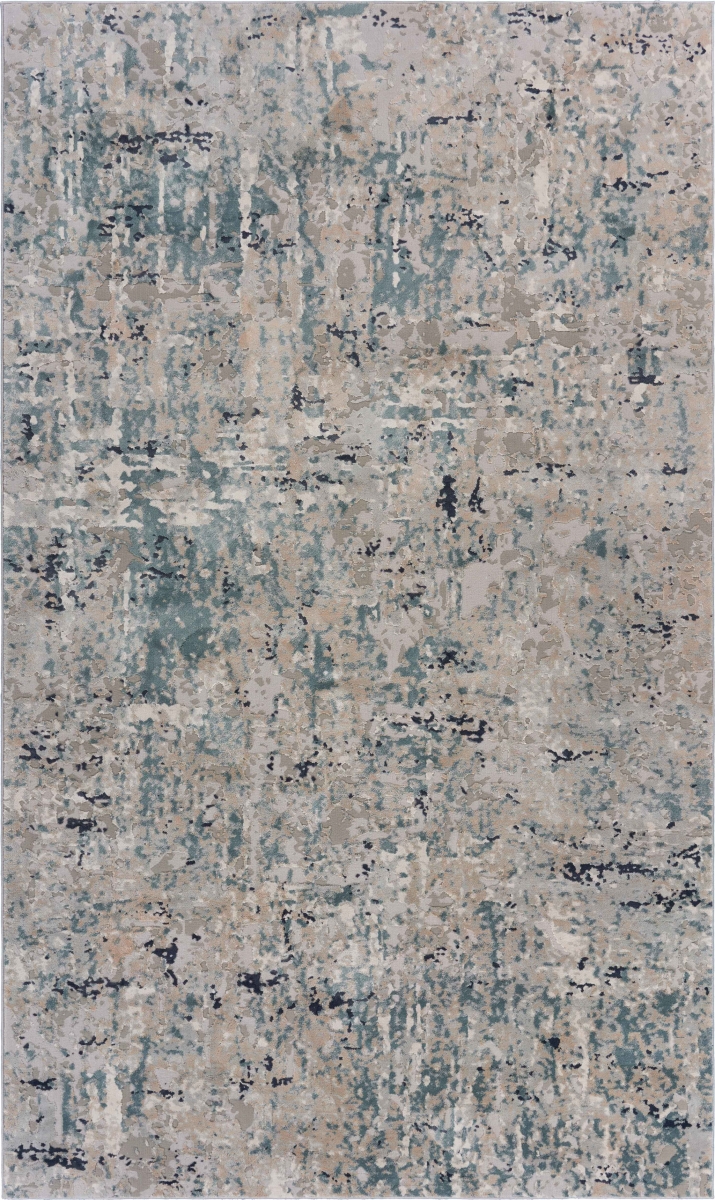 2 x 3 ft. Abstract Distressed Stain Resistant Area Rug, Multi Color