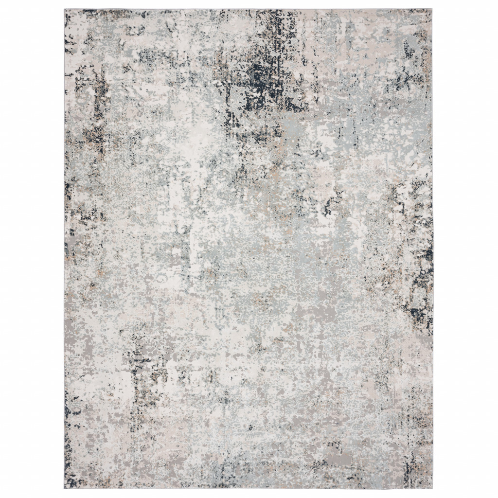 482987 2 x 3 ft. Gray Cream & Taupe Abstract Distressed Stain Resistant Rectangle Area Rug