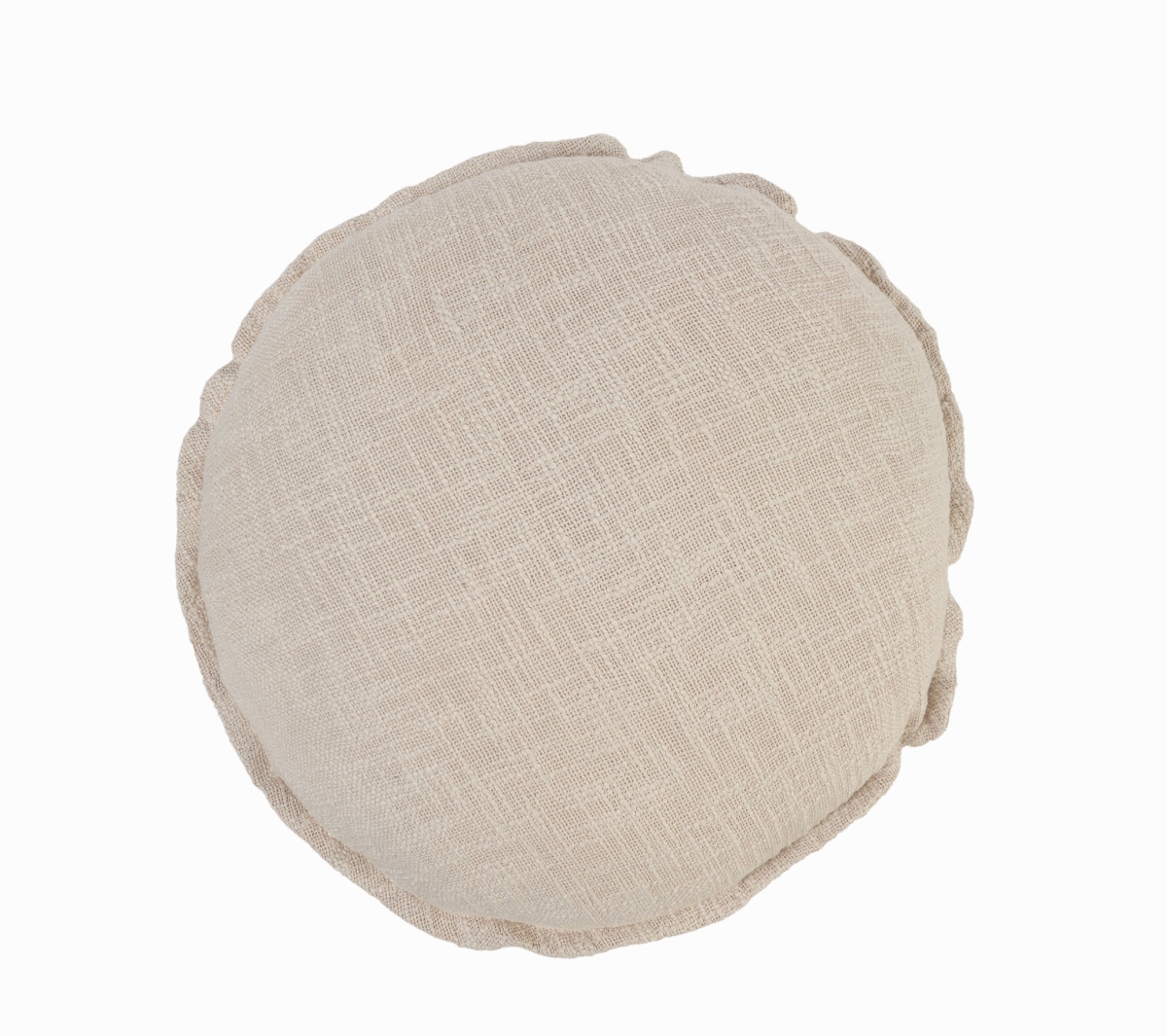 4 x 20 x 20 in. Round Beige Round Solid Color Zippered 100 Percent Cotton Throw Pillow - Set of 2