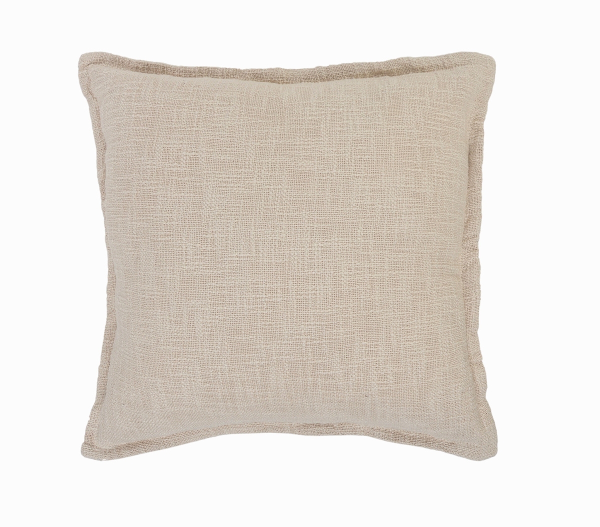 4 x 20 x 20 in. Beige Solid Color Zippered 100 Percent Cotton Throw Pillow