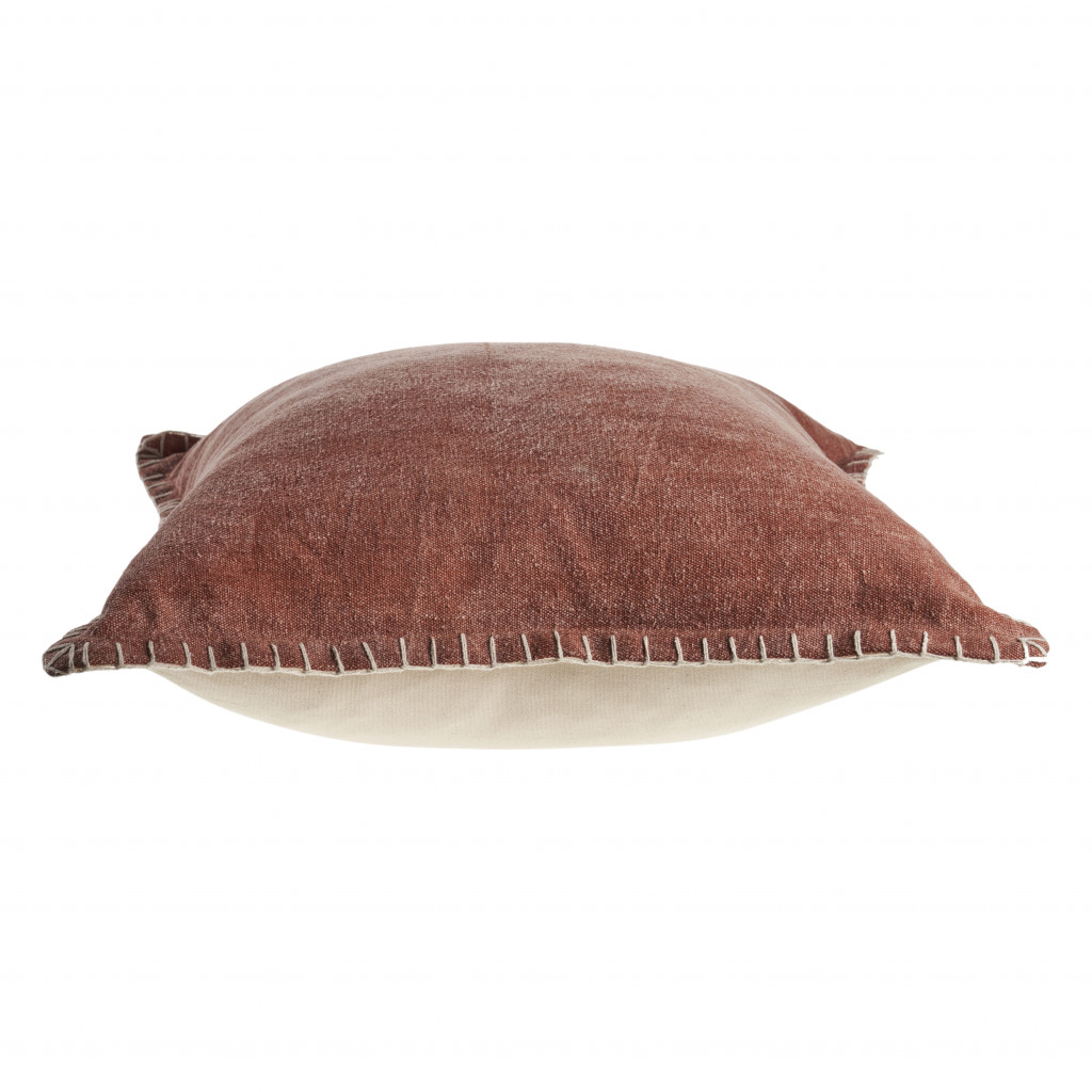 517197 4 x 24 x 24 in. Brown Solid Color Zippered 100 Percent Cotton Throw Pillow - Set of 2