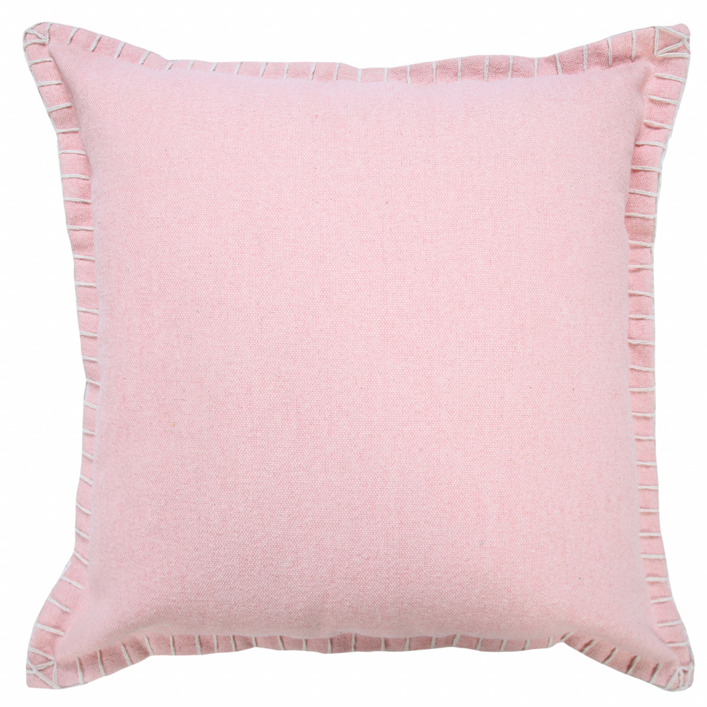 4 x 20 x 20 in. Pink Solid Color Zippered 100 Percent Cotton Throw Pillow
