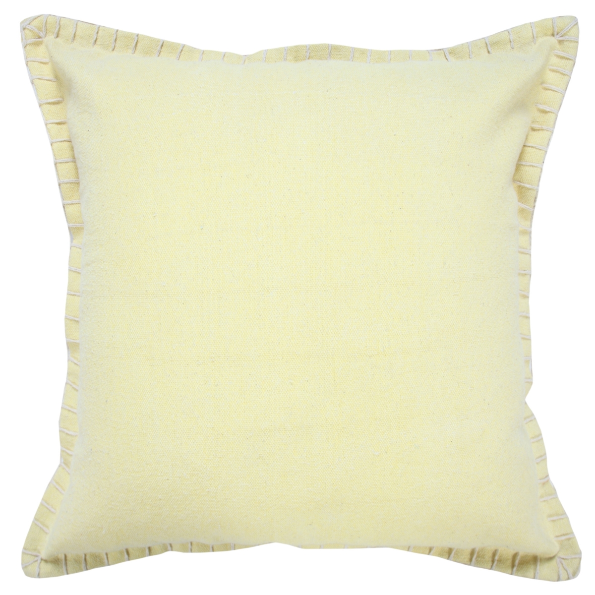 4 x 20 x 20 in. Yellow Solid Color Zippered 100 Percent Cotton Throw Pillow - Set of 2