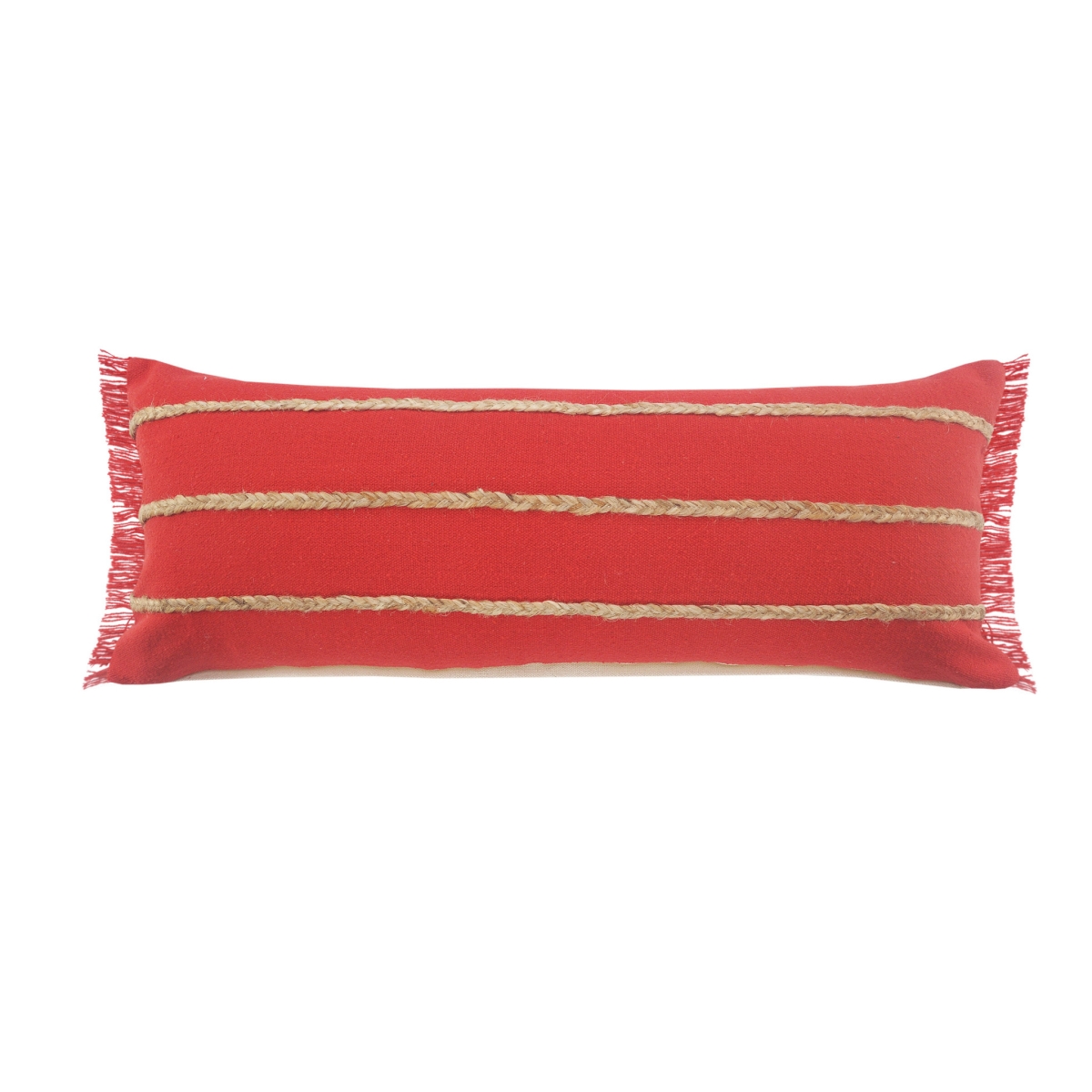 14 x 14 x 36 in. Red Solid Color Zippered 100 Percent Cotton Throw Pillow - Set of 2