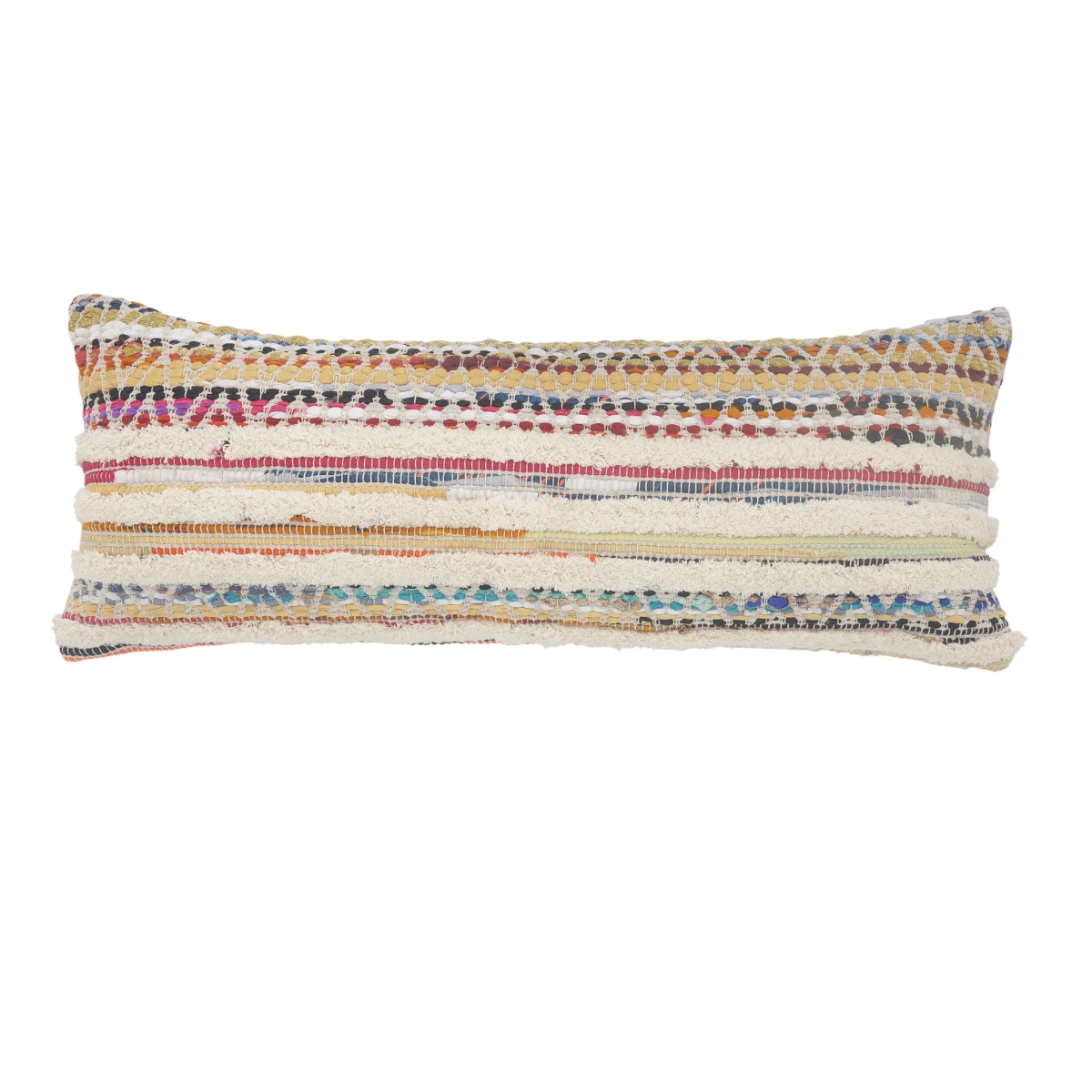14 x 14 x 36 in. Multi Color Striped Zippered 100 Percent Cotton Throw Pillow - Set of 2