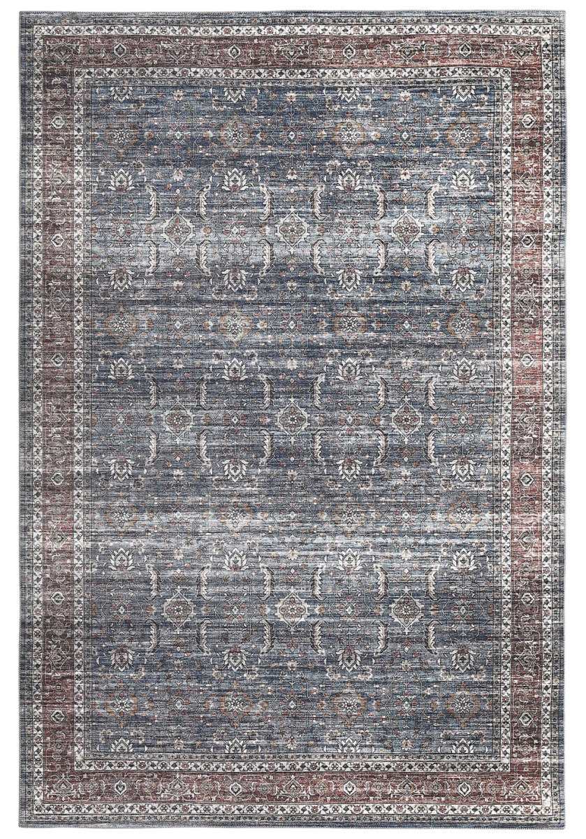 478945 5 x 8 ft. Blue Oriental Distressed Stain Resistant Rectangle Area Rug