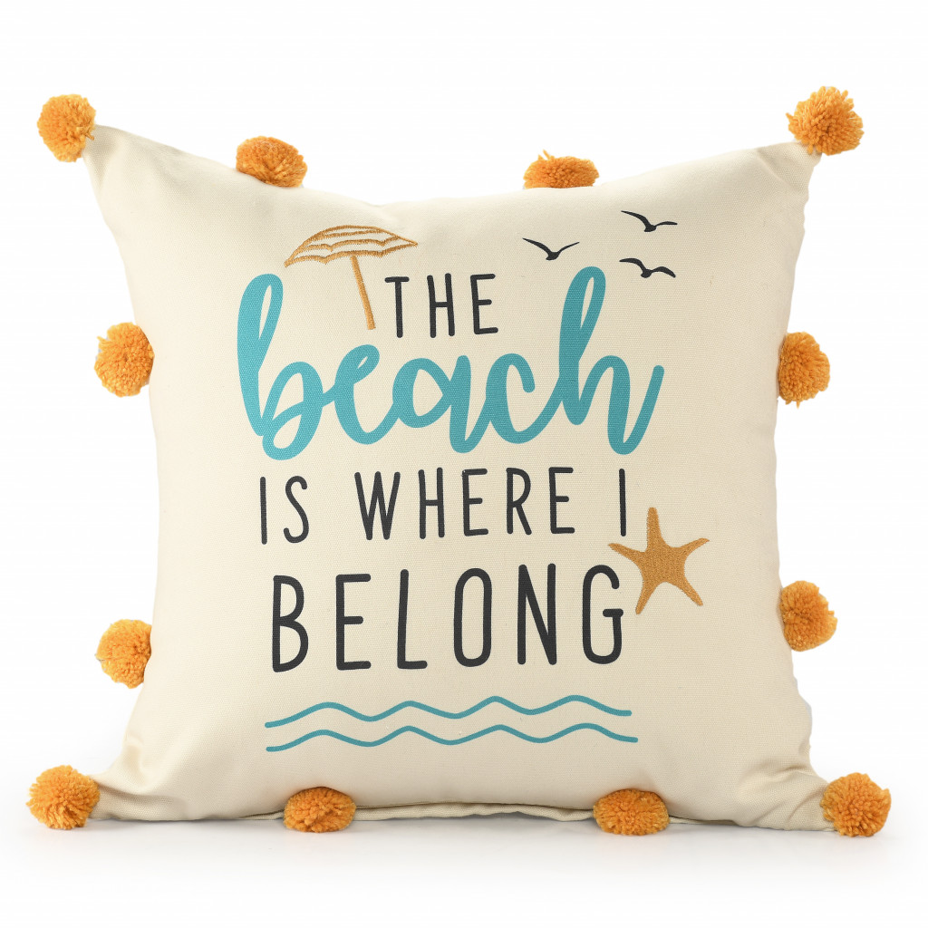 4 x 20 x 20 in. Blue Tropical Zippered Polyester Throw Pillow - Set of 2