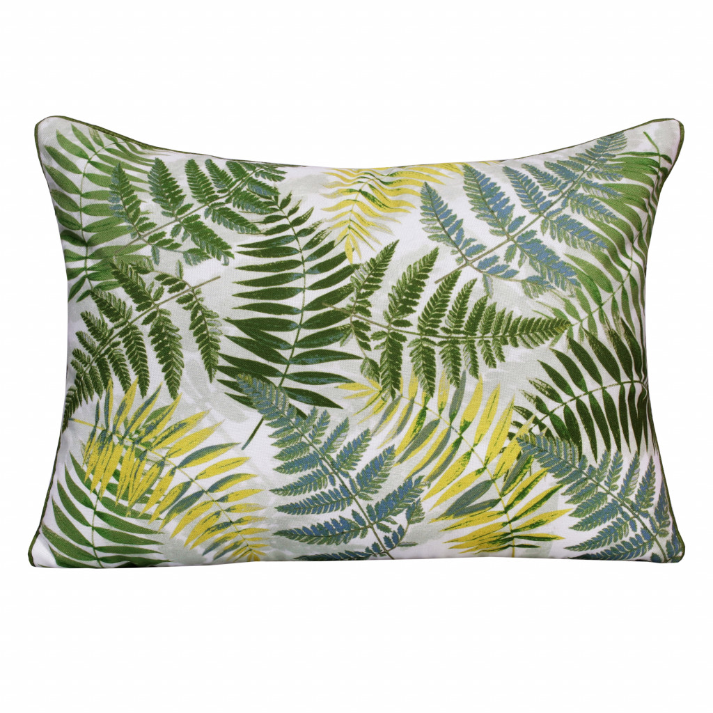 517020 4 x 14 x 20 in. Green Floral Zippered Polyester Throw Pillow - Set of 2