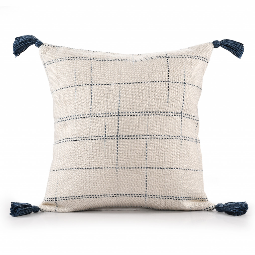 4 x 20 x 20 in. Blue Geometric Zippered Polyester Throw Pillow - Set of 2