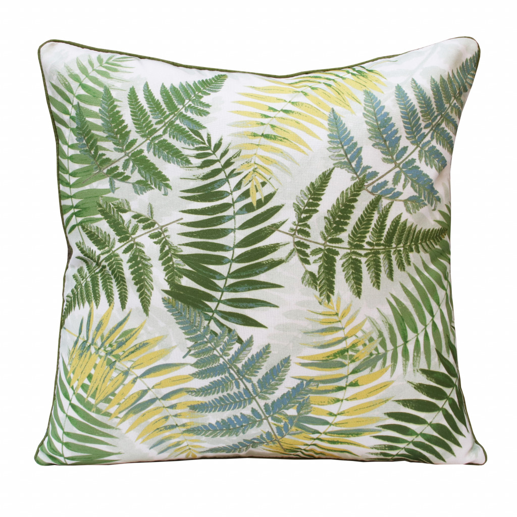 4 x 20 x 20 in. Green Floral Zippered Polyester Throw Pillow - Set of 2