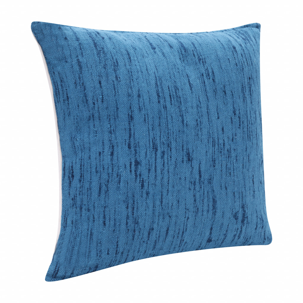 4 x 20 x 20 in. Blue Solid Color Zippered Linen Throw Pillow - Set of 2