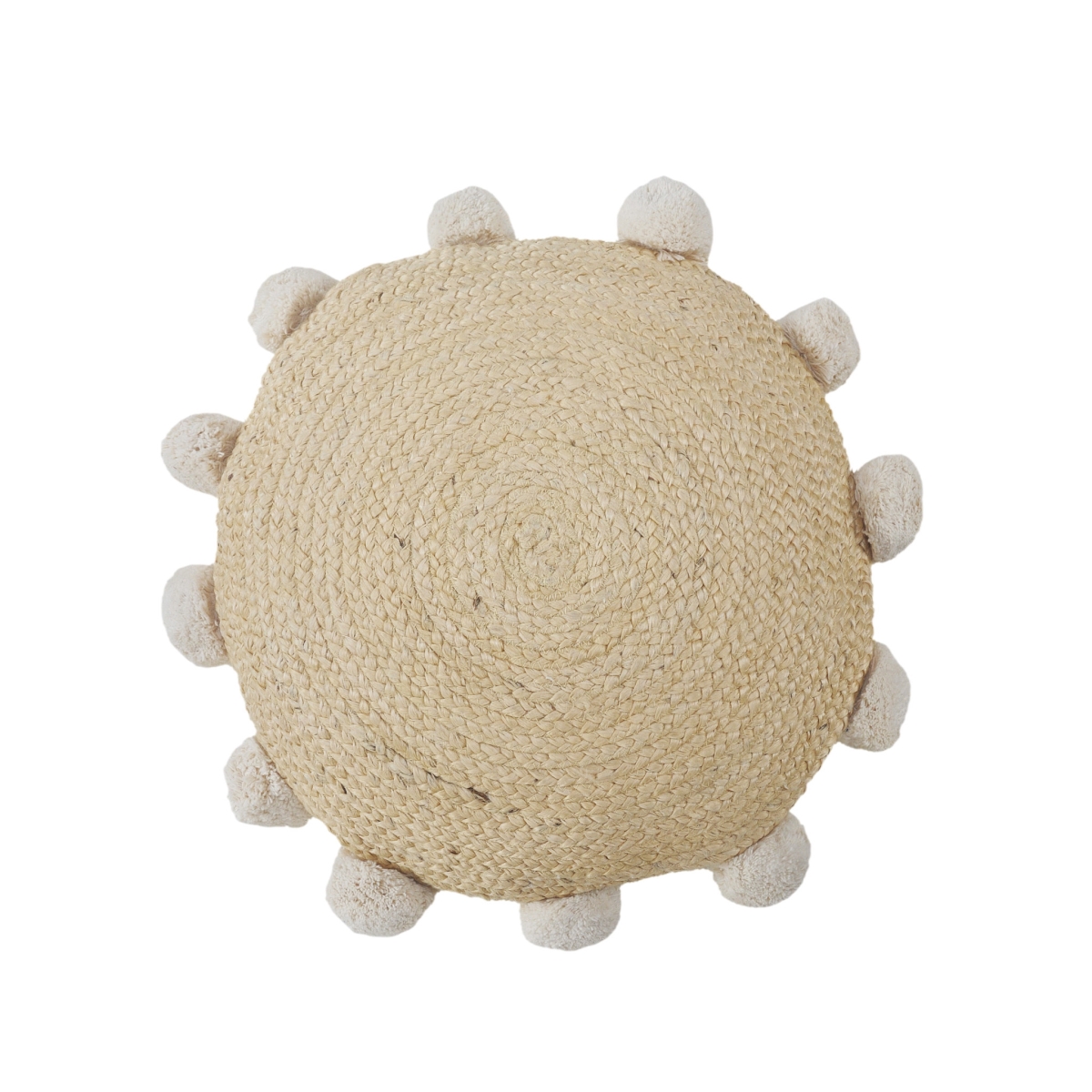 4 x 20 x 20 in. Tan Round Solid Color Zippered Jute Throw Pillow
