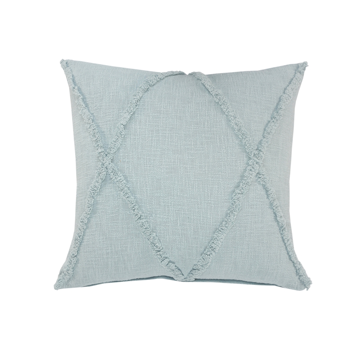 517097 18 x 18 x 18 in. Blue Solid Color Zippered 100 Percent Cotton Throw Pillow - Set of 2