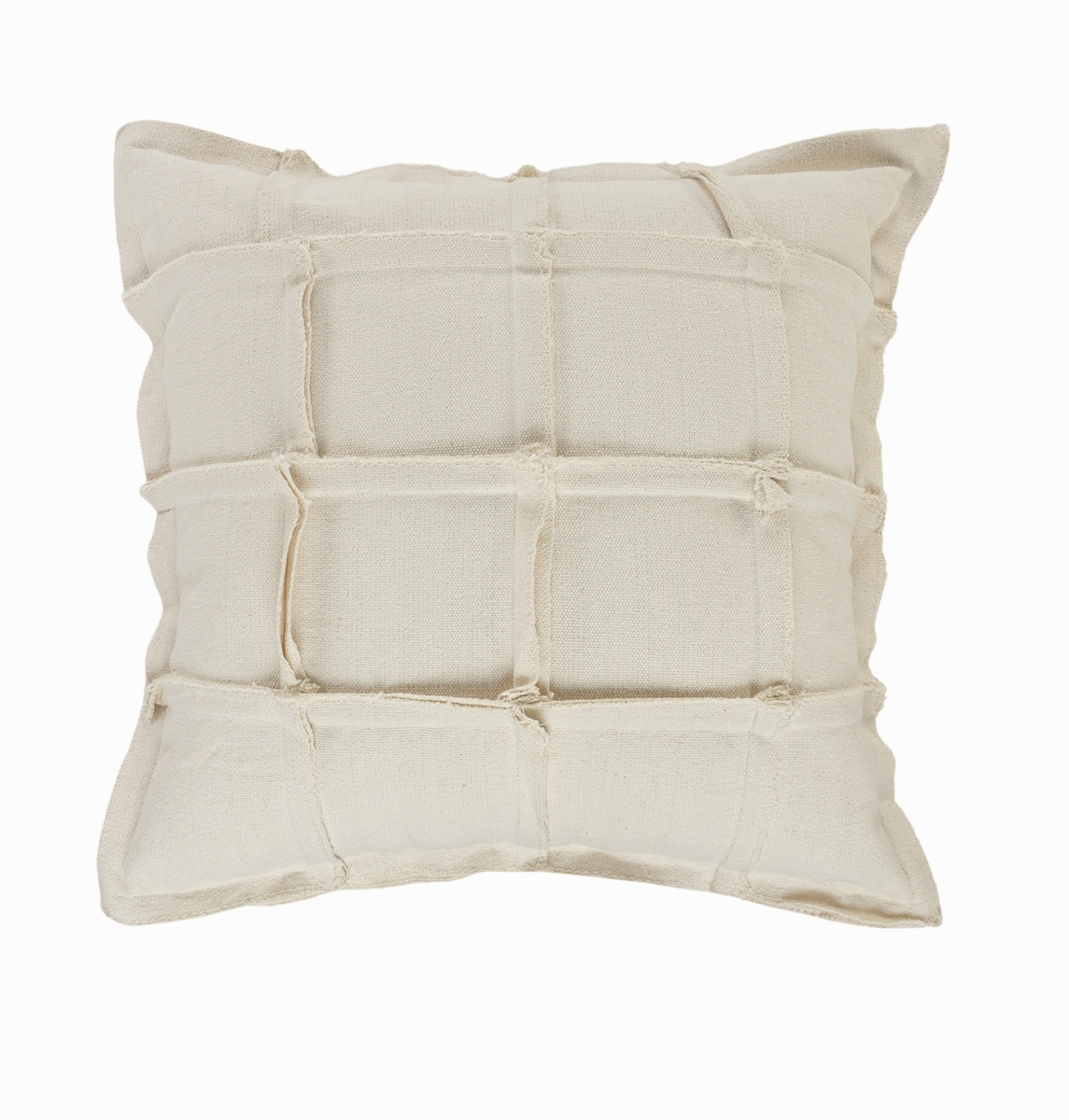 517150 4 x 20 x 20 in. Cream Solid Color Zippered 100 Percent Cotton Throw Pillow - Set of 2