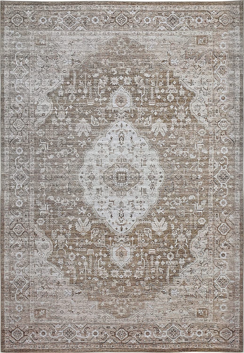 478954 5 x 8 ft. Beige Oriental Power Loom Distressed Stain Resistant Rectangle Area Rug