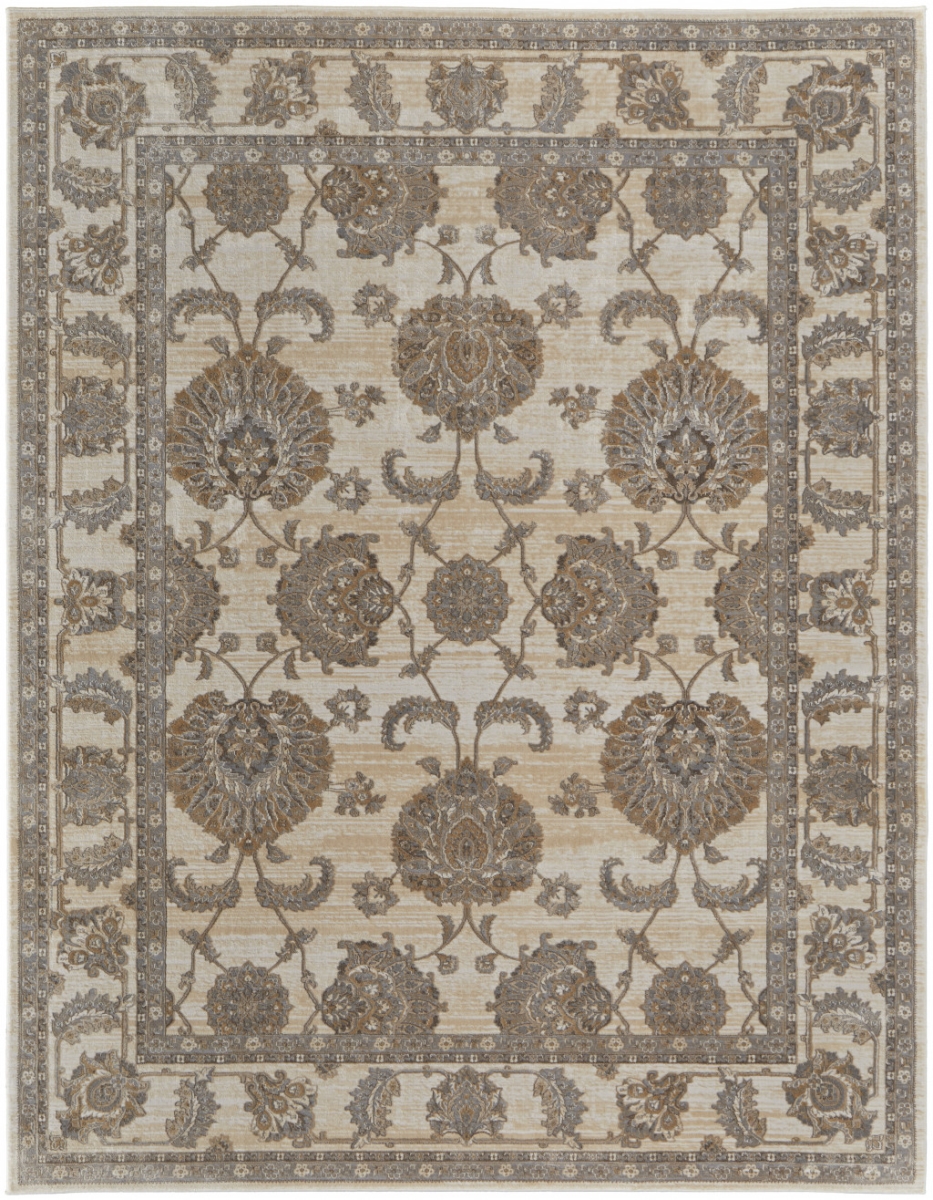 515500 8 x 10 ft. Tan Ivory & Brown Power Loom Rectangle Area Rug