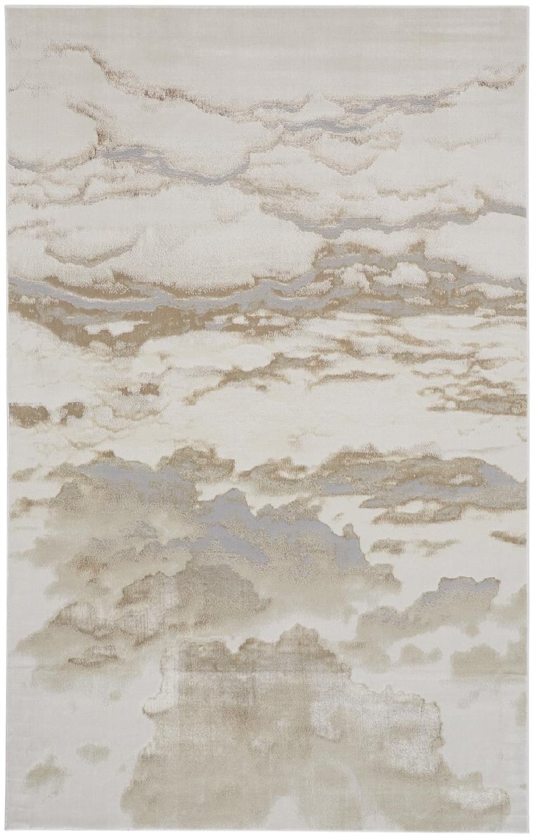 2 x 3 ft. Ivory Tan & Gray Abstract Stain Resistant Rectangle Area Rug