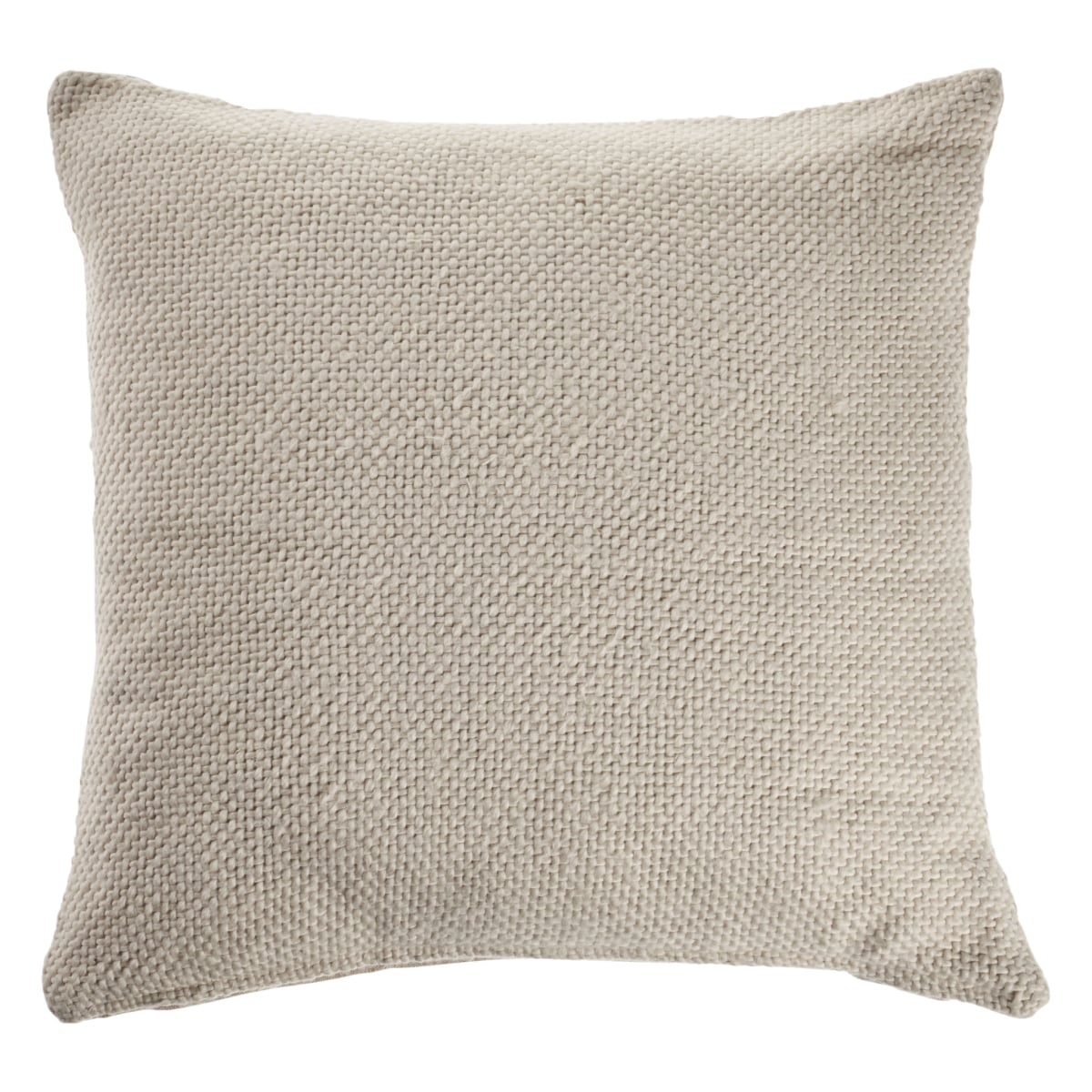 18 x 18 x 18 in. Cream Solid Color Zippered 100 Percent Cotton Throw Pillow - Set of 2