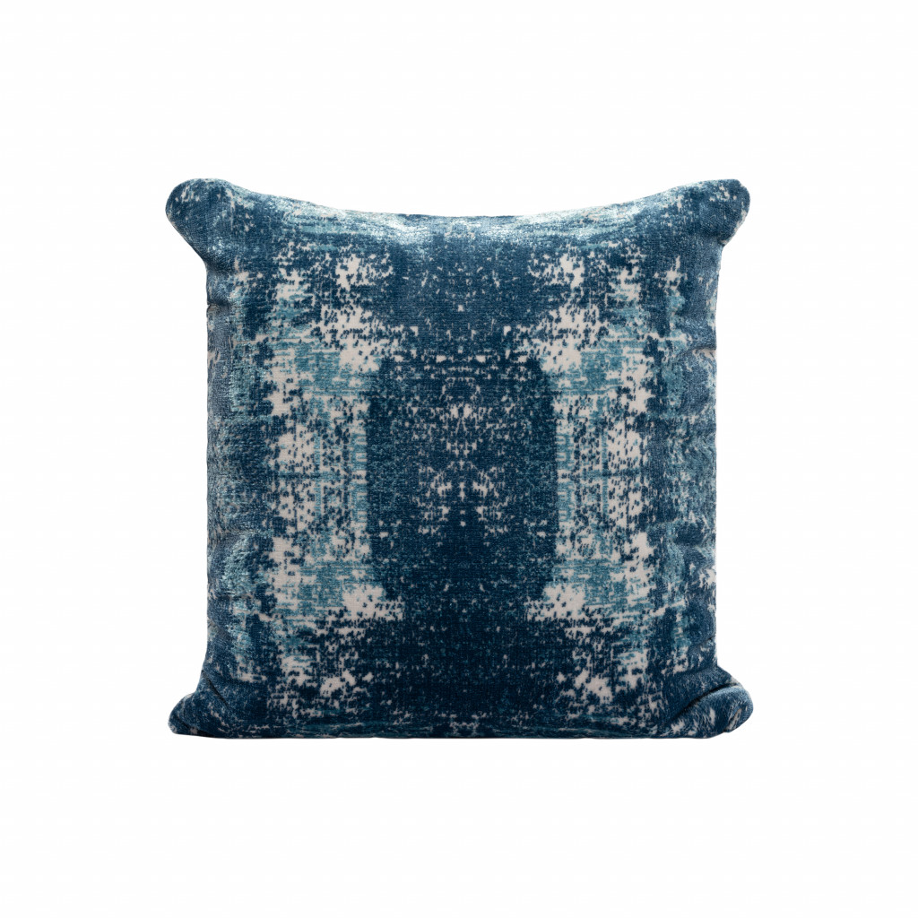 4 x 20 x 20 in. Blue Abstract Zippered Polyester Throw Pillow