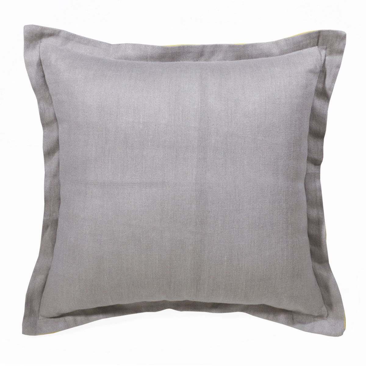 4 x 20 x 20 in. Gray & Yellow Solid Color Zippered Linen Throw Pillow - Set of 2