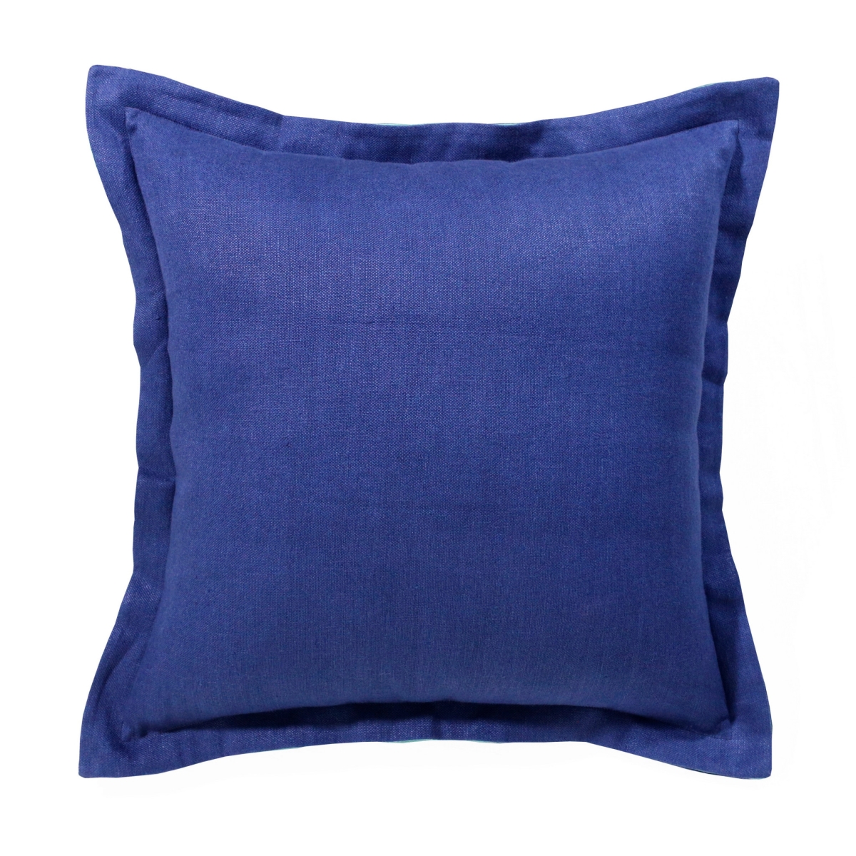 4 x 20 x 20 in. Blue Solid Color Zippered Linen Throw Pillow - Set of 2