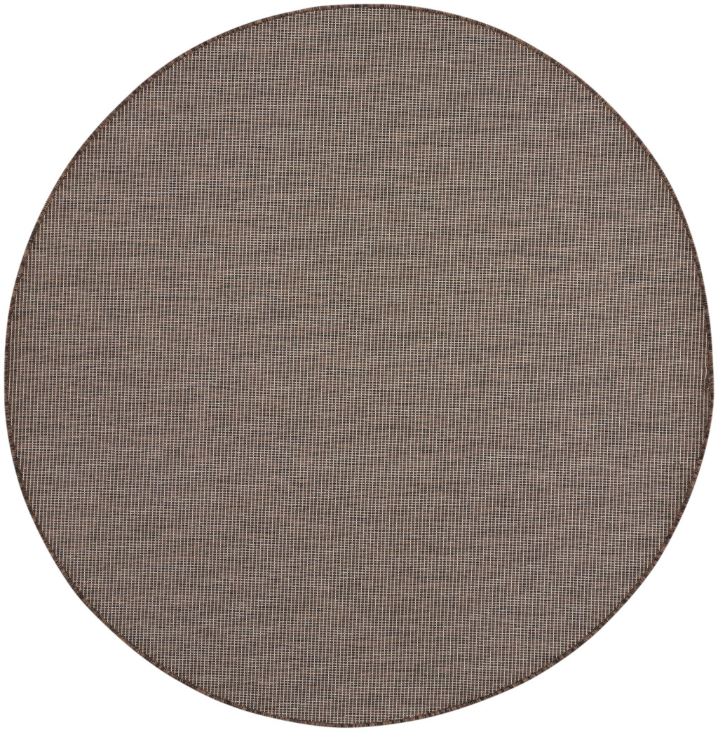 522494 6 ft. Brown Power Loom Round Area Rug