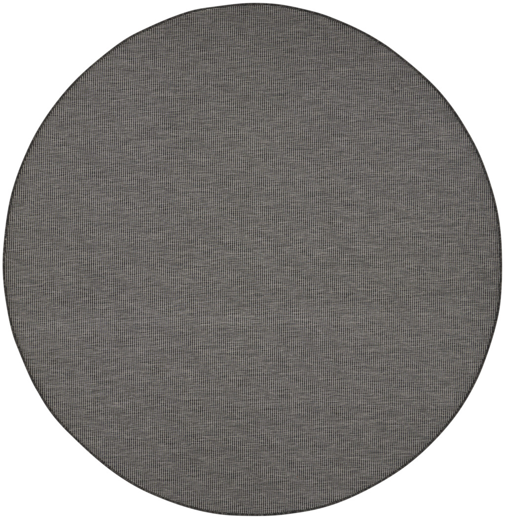 522501 8 ft. Charcoal Power Loom Round Area Rug