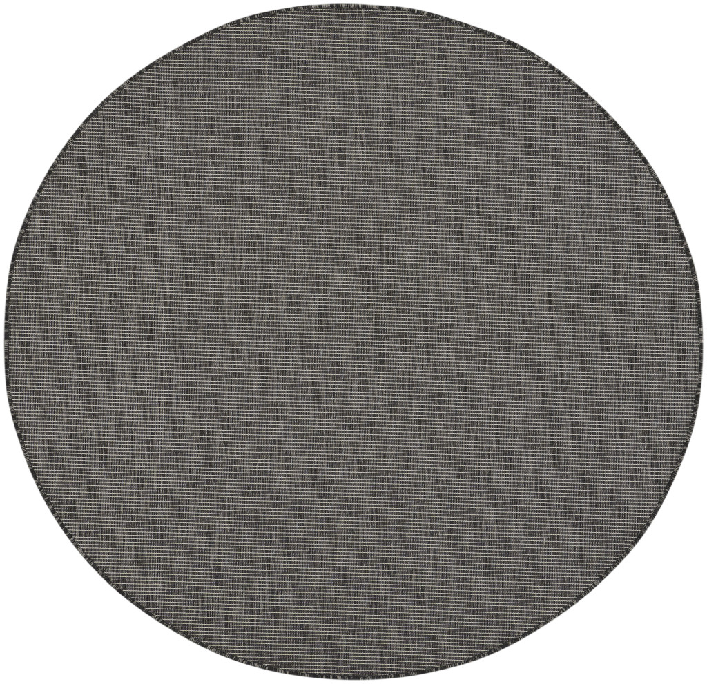 6 ft. Charcoal Power Loom Round Area Rug - Charcoal - 6 ft.