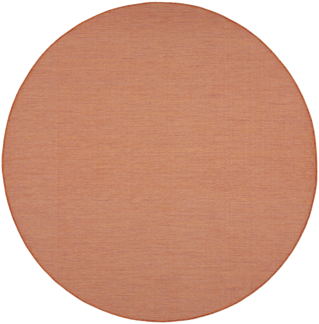 522584 8 ft. Rust Power Loom Round Area Rug
