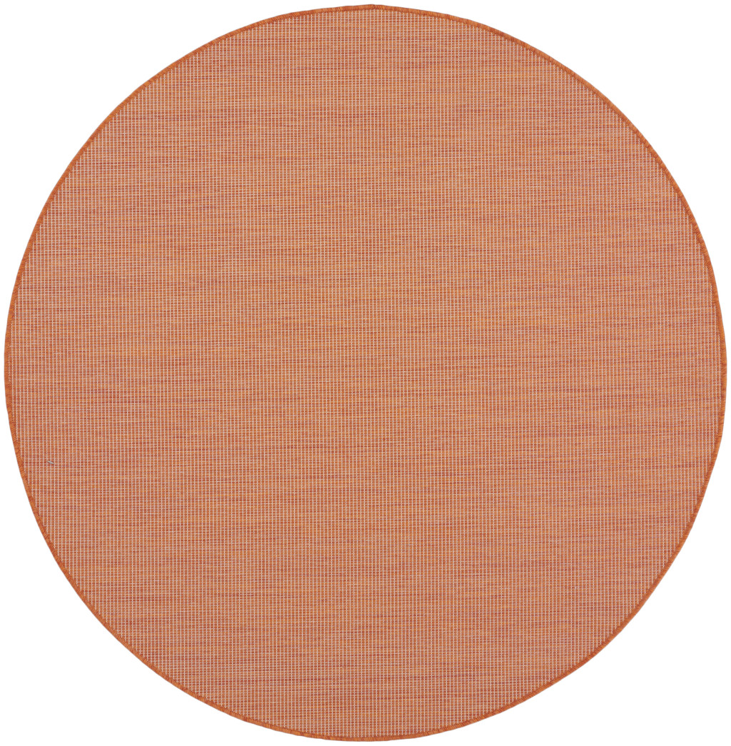 522587 6 ft. Rust Power Loom Round Area Rug