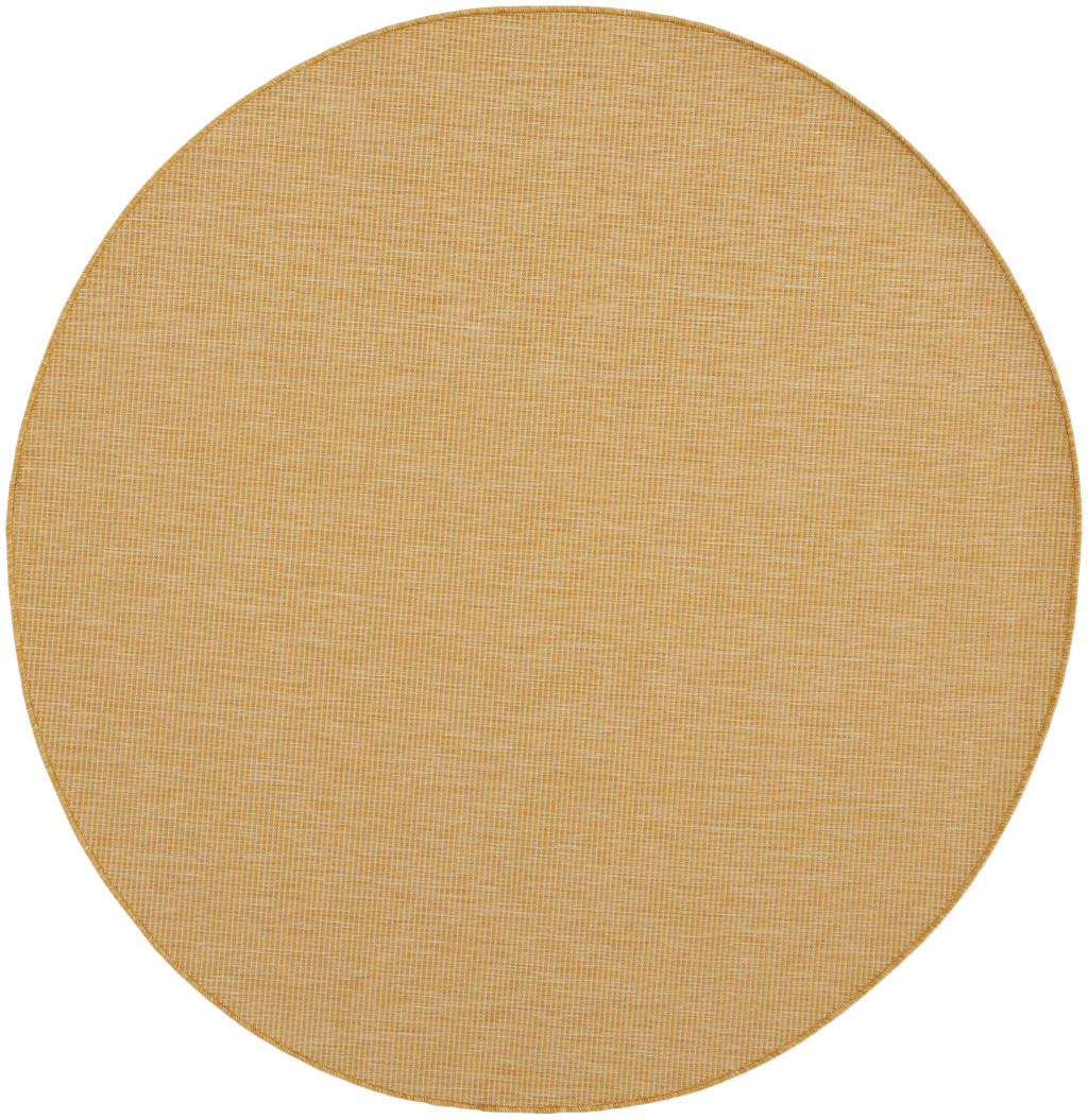 522597 6 ft. Yellow Power Loom Round Area Rug